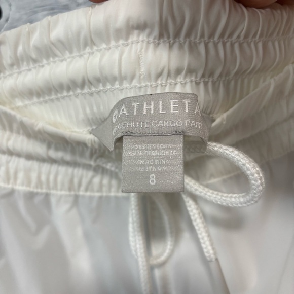 Athleta Parachute Cargo Joggers Sheer White Light Airy Water Repellent Pant NWOT - Picture 7 of 9